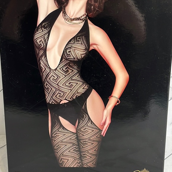 NWT Secret Valentina Womens Fishnet Geometric Bodysuit Queen Size PLUS SIZE - Picture 2 of 4